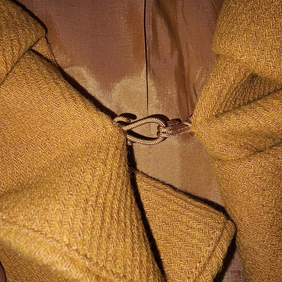 Anthropologie Tabitha Gold Terrace House Jacket Wool Blend Sz 2 Ruffle Preppy - Picture 10 of 14